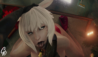 Y'shtola Rhul sucks a big black cock! 3D porn Final Fantasy