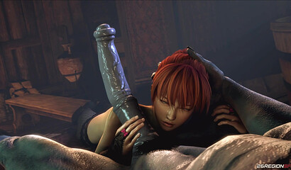 The demon impales a bitch Doa Kasumi on a big dick! 3D porn Dead or Alive