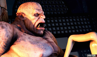 Kokoro obeys the monster in anal sex! 3D porn Dead or Alive