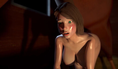 The cutie endures painful anal sex with a horse! 3D porn with bestiality