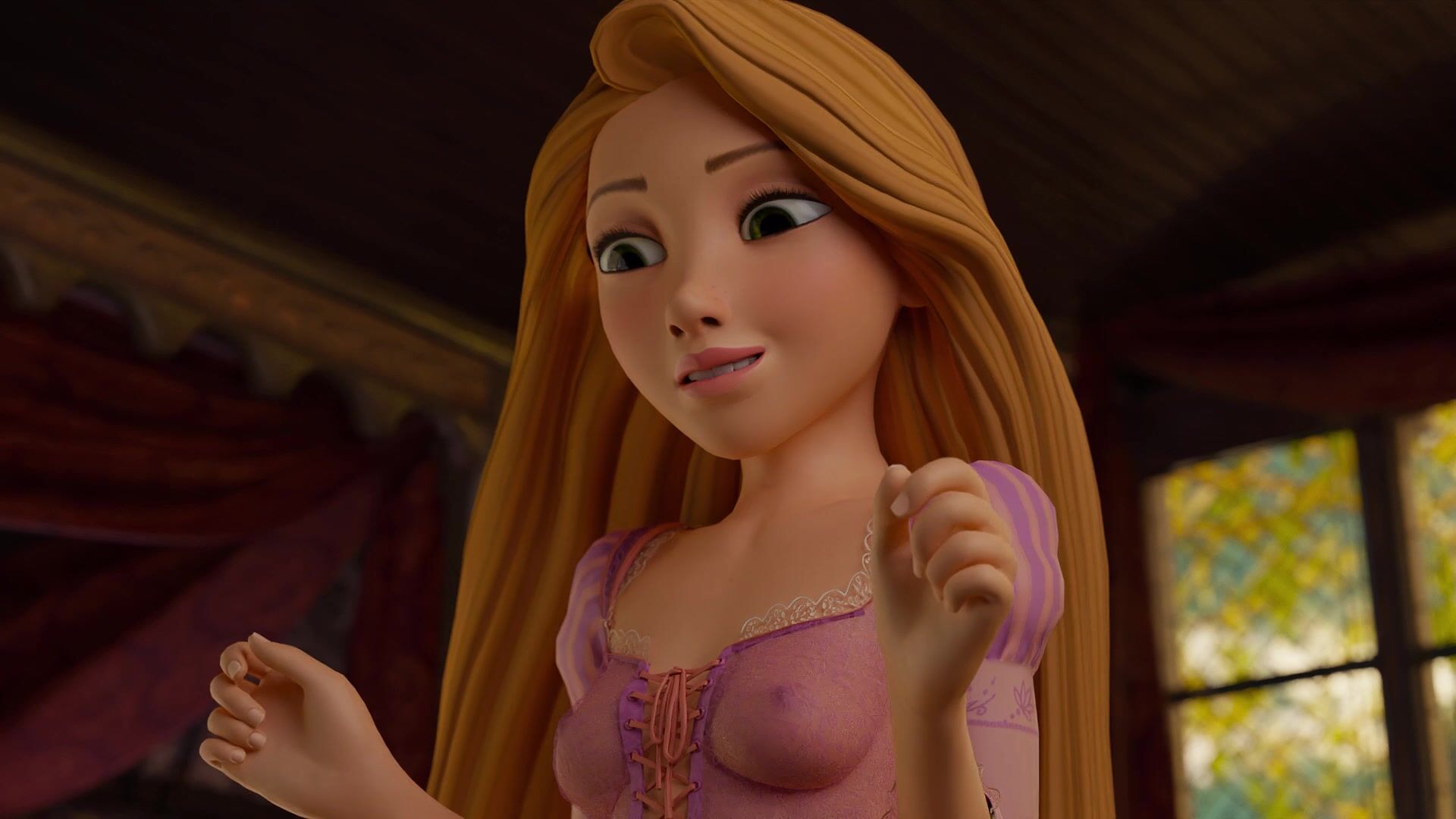 Rapunzel and her amazing footjob in a hot porn cartoon