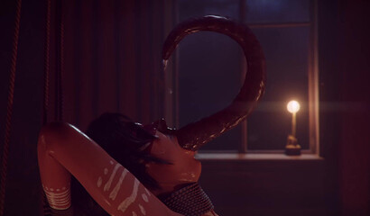 Merciless tentacles inside the bound Lara Croft! Hardcore 3D porn