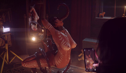 Merciless tentacles inside the bound Lara Croft! Hardcore 3D porn