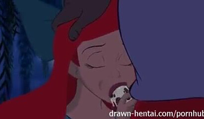 The mermaid Ariel loses virginity on a date with a guy, porn cartoon