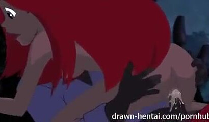 The mermaid Ariel loses virginity on a date with a guy, porn cartoon
