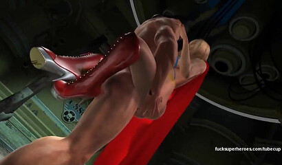 Hot sex between Supergirl and Batman after a successful rescue from captivity, porn cartoon