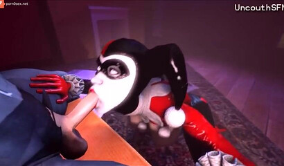 3D porn Batman with beauties Poison Ivy, Catwoman and Harley Quinn