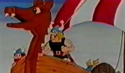 Old, funny porn cartoon about Vikings with Russian translation