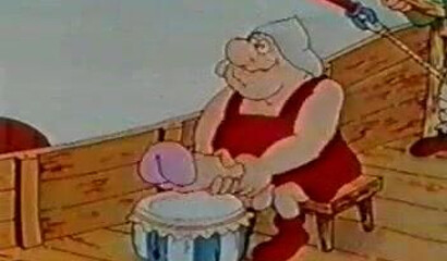 Old, funny porn cartoon about Vikings with Russian translation