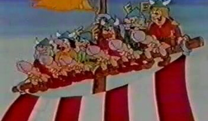 Old, funny porn cartoon about Vikings with Russian translation