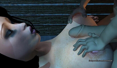 Lusty dwarf fucks a snow -white on a bench, porn cartoon