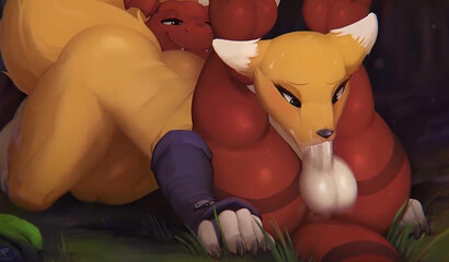 Redhead Furry gives blowjob to baby dragon, hot porn cartoon