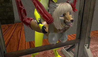 BDSM 3D porn with shackled Furry and dominant futanari horse