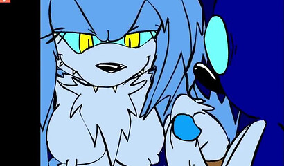 Smart Sonic cums in the pussy of a busty Furry, porn cartoon