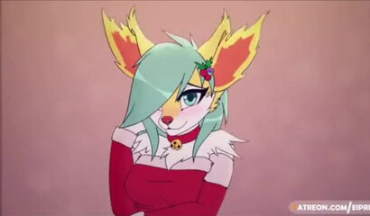 Sex in the fitting room with a slender Furry beautiful, porn cartoon