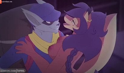 Naughty Furry beauty seduces a robber in a hot porn cartoon