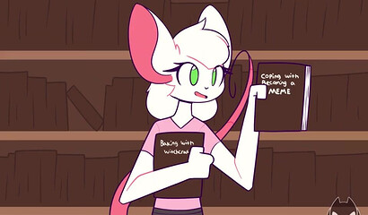 Reggie the mouse and Shannon the fox secluded themselves in the library and had sex