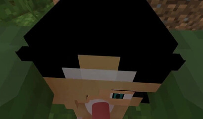Blowjob in Minecraft from the first person