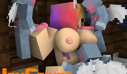 Threesome sex in Minecraft