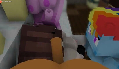 Porn cartoon Group sex in Minecraft
