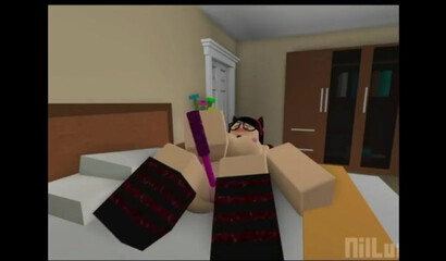 Porn with a sex toy in Minecraft