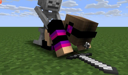 Zombie fucks a girl in a Minecraft game