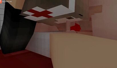 Sex with a nurse in Minecraft