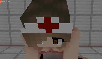Sex with a nurse in Minecraft