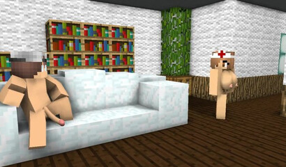 Sex with a nurse in the Minecraft game
