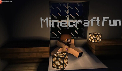 The girl from the Minecraft game masturbates pussy
