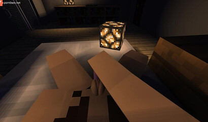 Girl in Minecraft masturbates pussy