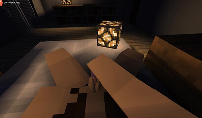 Girl in Minecraft masturbates pussy