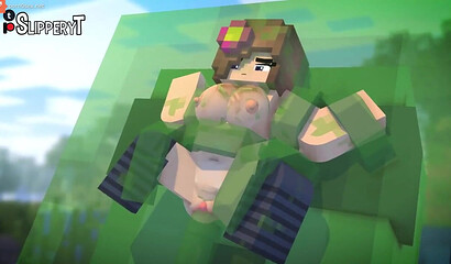 Monster fucks a girl in Minecraft