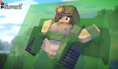 Monster fucks a girl in Minecraft