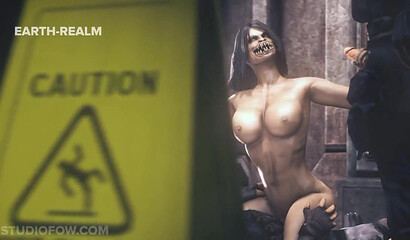 3D porn Mortal Kombat! Mileena fucks and jerks off soldiers' dicks
