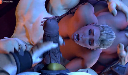 Hard animated orgy in the world of Mortal Kombat with Cassie Cage and others