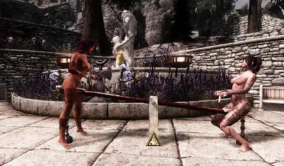 Girls from Skyrim porn games ride a dildo-cell and enjoy