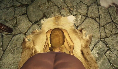 Oral and vaginal sex of primitive people in the porn cartoon Skyrim