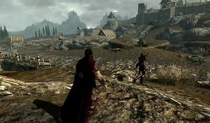 Medieval sex with a beautiful hunter in the porn game Skyrim