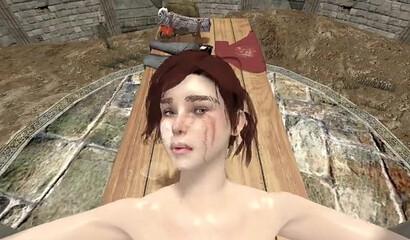 The crying cutie is connected and rigidly fucked in the ass bastard, 3D porn Skyrim