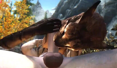 Kitties (Lore) from the game Skyrim love sex and big dicks
