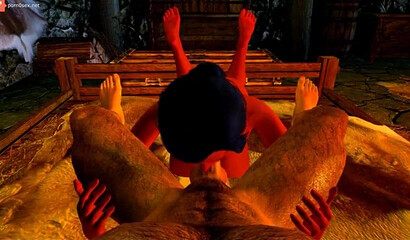 Evil monsters tore apart a brunette in hot animated Skyrim porn