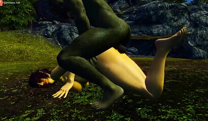 3D porn parody of Skyrim with goblins and young elf girls