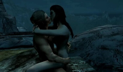 A warrior and his partner enjoy sex after the battle, 3D porn Skyrim