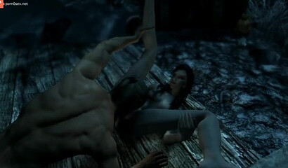 A warrior and his partner enjoy sex after the battle, 3D porn Skyrim