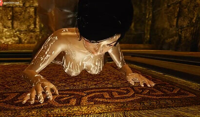 Skyrim 3D porn in the sauna with a young and hot prostitute