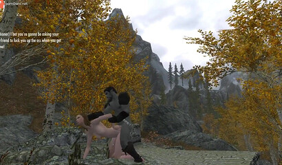 A savage fucks and kills a peasant woman in the medieval world of Skyrim