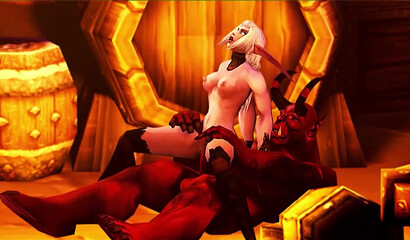 Orc a attrapé et empalé une belle elfe sur son pénis, dessin animé porno Warcraft