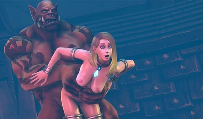 Orcs fuck young girls and tear their pussies