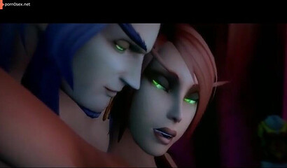 Drenea from the game Warcraft sucks a big cock and fucks with a lover